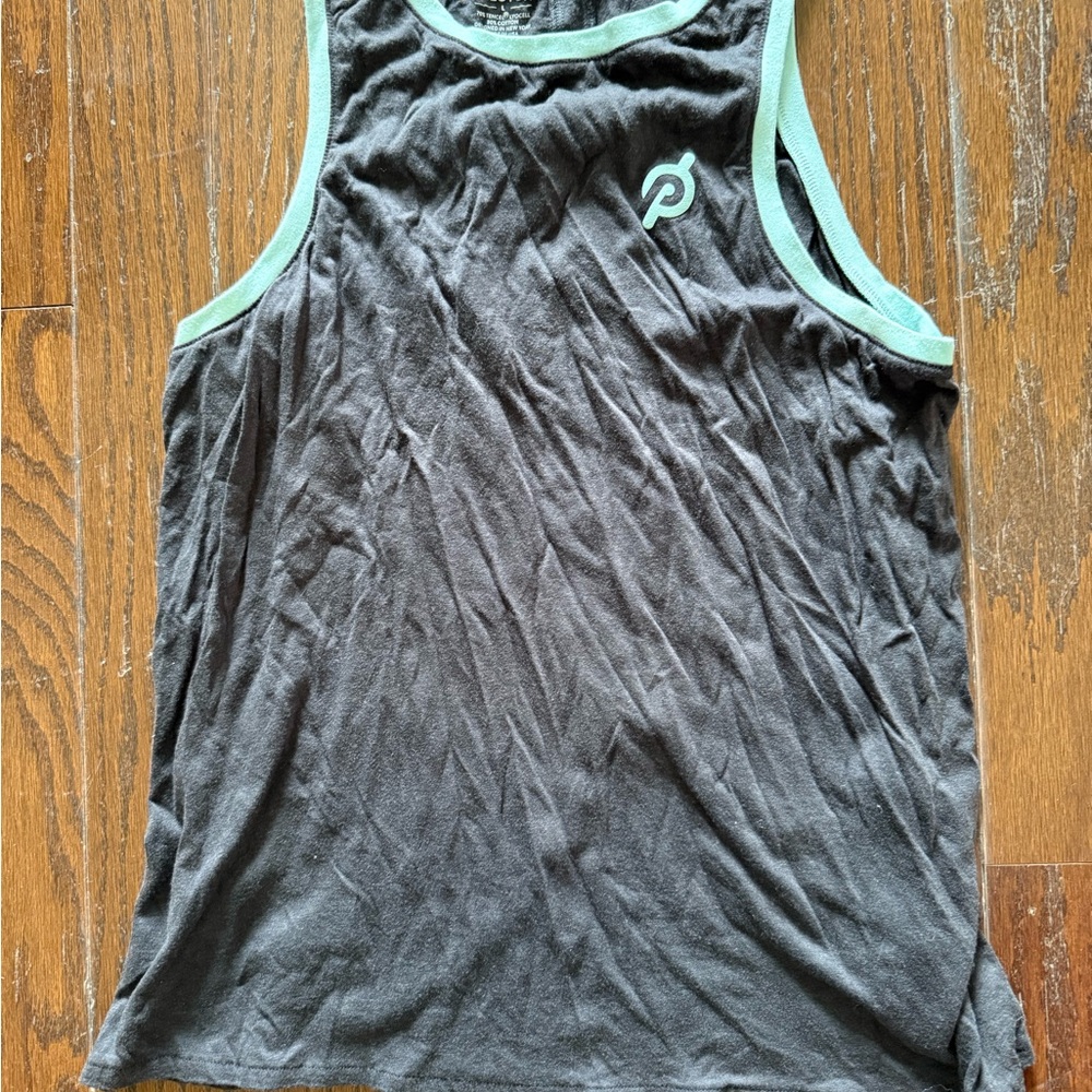 Peloton Black and Teal Tank Top